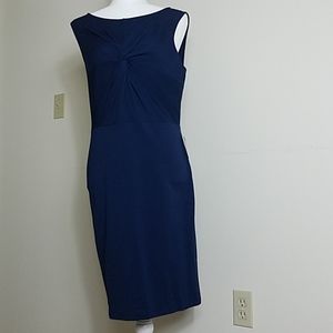 Express navy blue knot front sleeveless dr…